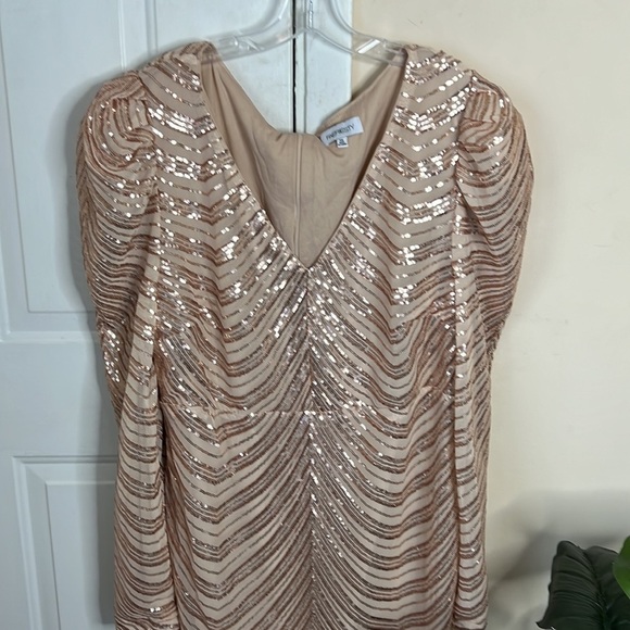 Faeriesty V-Neck Long Sleeve Sequin Cocktail Evening Holiday Dress Size 4XL - Picture 3 of 15